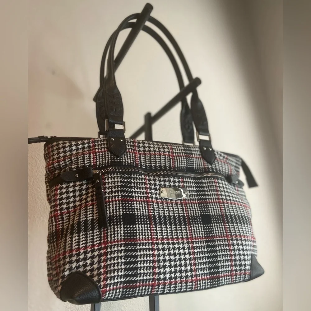 Rosetti~Houndstooth/Plaid Design~Polyester Blend~Multi-Compartment Shoulder Bag